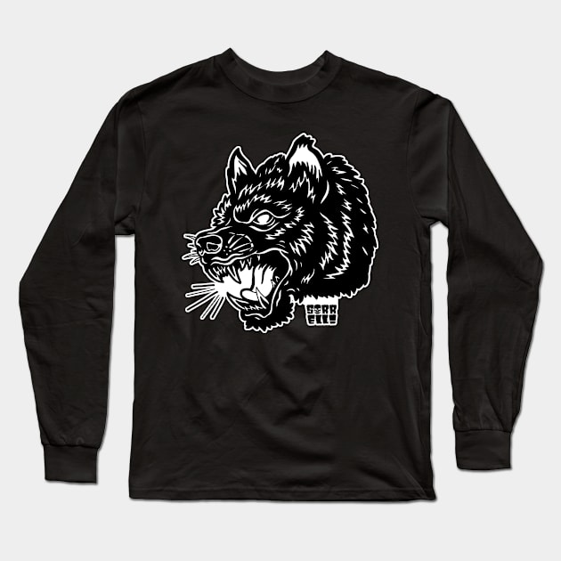 Black Wolf Long Sleeve T-Shirt by ArtMonsterATX